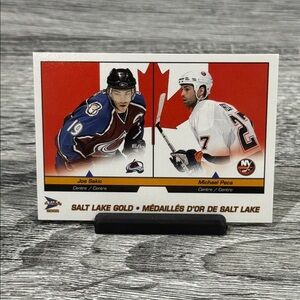 McDonald’s 2002-03 Prism Platinum Salt Lake Gold #9: Joe Sakic & Michael Peca